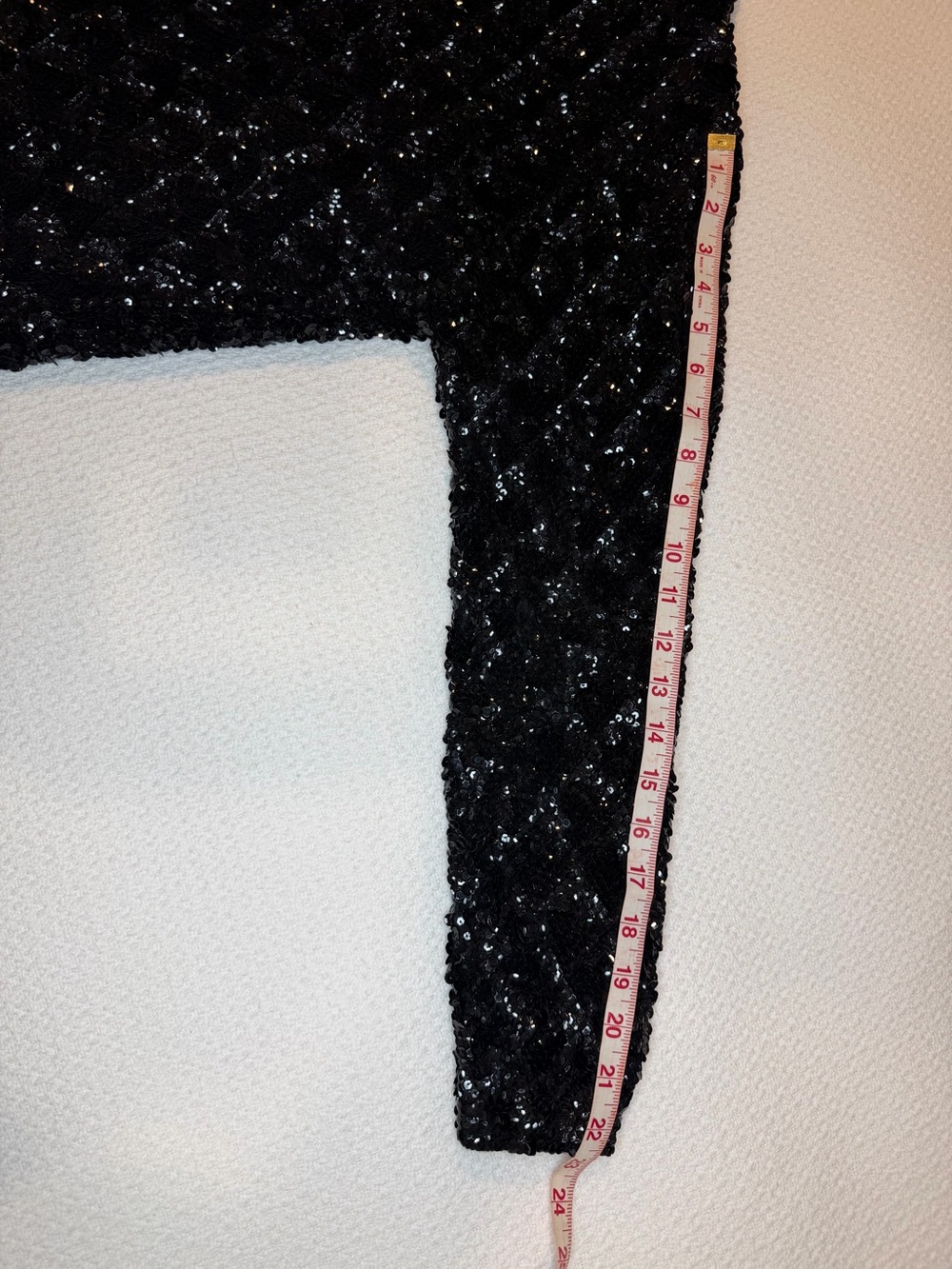 Vintage 60-70s Sparkle Heavy Sequin Black Wool Cardigan Size 42  Fits like Small - Picture 15 of 16